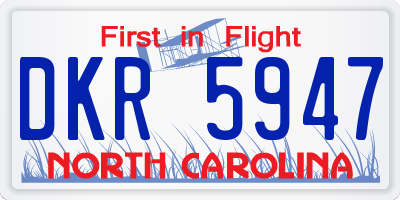 NC license plate DKR5947