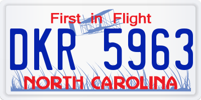 NC license plate DKR5963