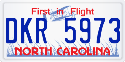 NC license plate DKR5973