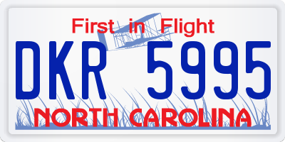 NC license plate DKR5995