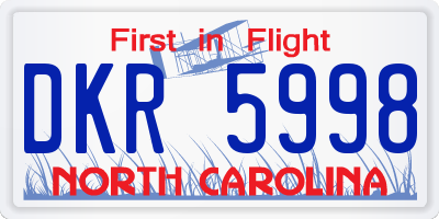 NC license plate DKR5998