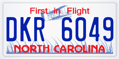 NC license plate DKR6049