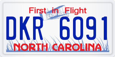 NC license plate DKR6091
