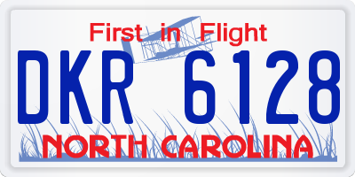 NC license plate DKR6128
