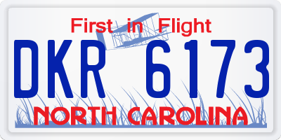 NC license plate DKR6173