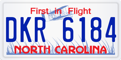 NC license plate DKR6184