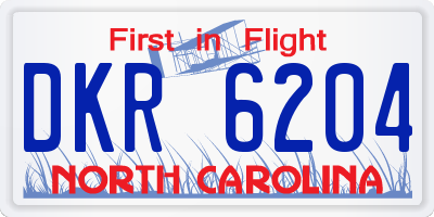 NC license plate DKR6204