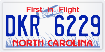 NC license plate DKR6229