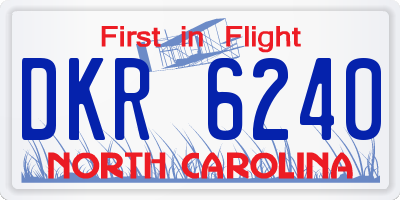 NC license plate DKR6240