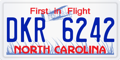 NC license plate DKR6242
