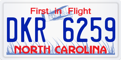 NC license plate DKR6259