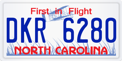 NC license plate DKR6280