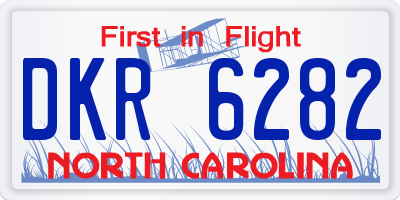 NC license plate DKR6282