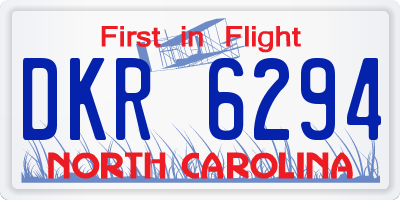 NC license plate DKR6294