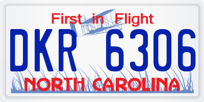 NC license plate DKR6306