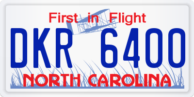 NC license plate DKR6400