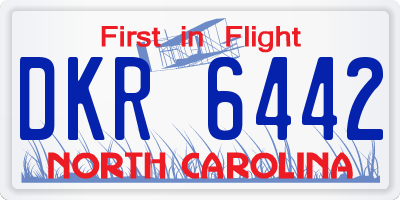 NC license plate DKR6442