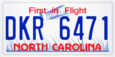 NC license plate DKR6471