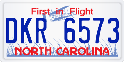 NC license plate DKR6573