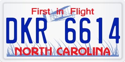 NC license plate DKR6614