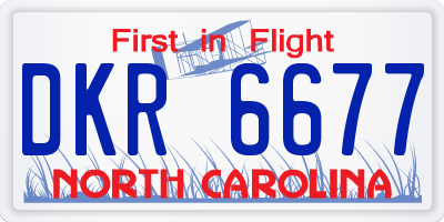 NC license plate DKR6677