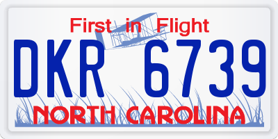 NC license plate DKR6739