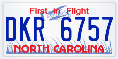 NC license plate DKR6757