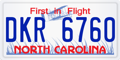 NC license plate DKR6760