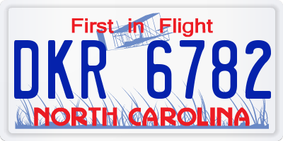 NC license plate DKR6782