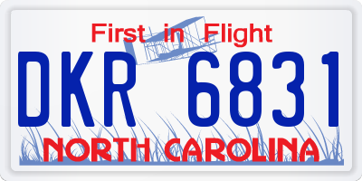 NC license plate DKR6831