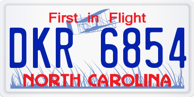 NC license plate DKR6854