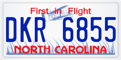 NC license plate DKR6855