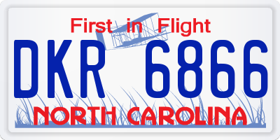 NC license plate DKR6866