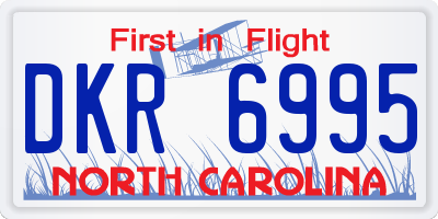NC license plate DKR6995