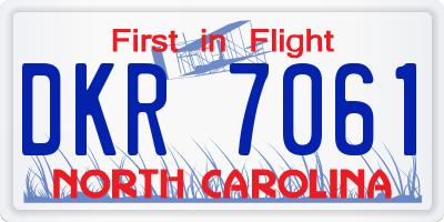 NC license plate DKR7061
