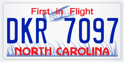 NC license plate DKR7097