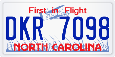 NC license plate DKR7098