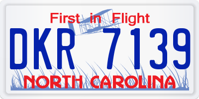 NC license plate DKR7139