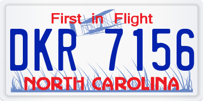 NC license plate DKR7156