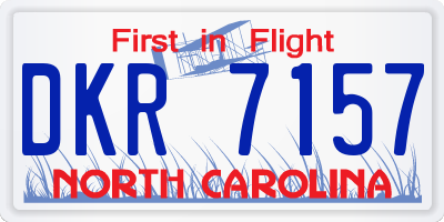 NC license plate DKR7157