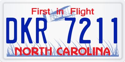 NC license plate DKR7211