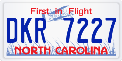 NC license plate DKR7227