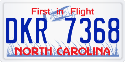 NC license plate DKR7368