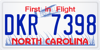NC license plate DKR7398