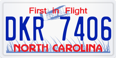 NC license plate DKR7406