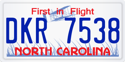 NC license plate DKR7538