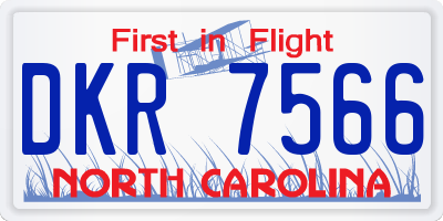 NC license plate DKR7566