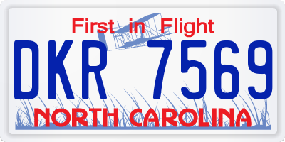 NC license plate DKR7569