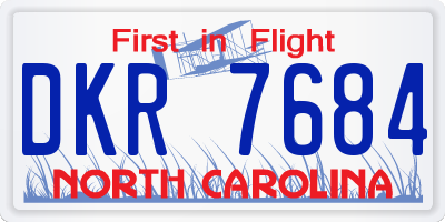 NC license plate DKR7684