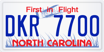 NC license plate DKR7700